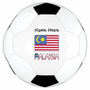 Balón De Fútbol Bandera de Malasia Personalización Negra 