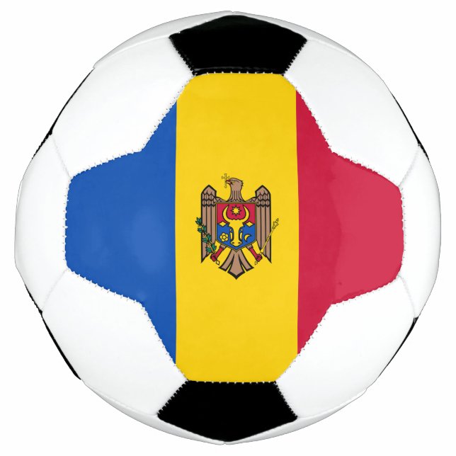 Balón De Fútbol Bandera de Moldavia (Anverso)
