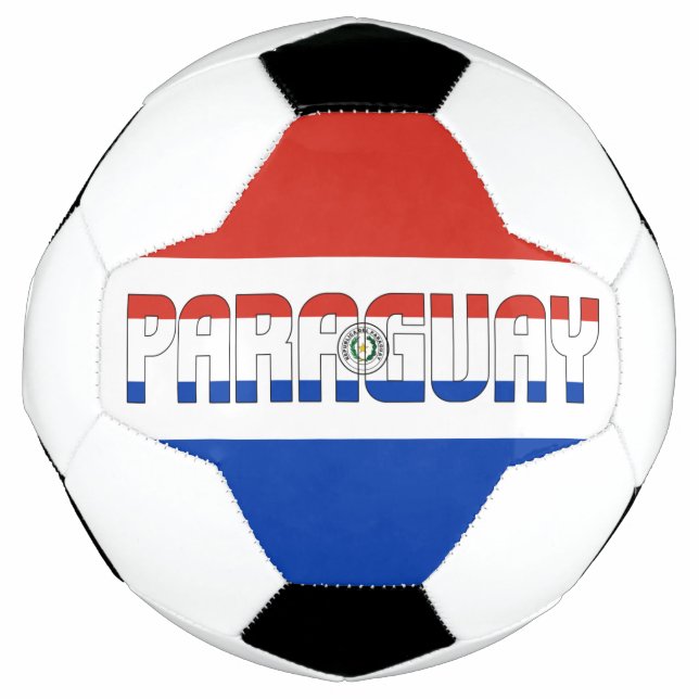 Balón De Fútbol Bandera de Paraguay Rojo Azul Blanco tricolor Patr (Anverso)