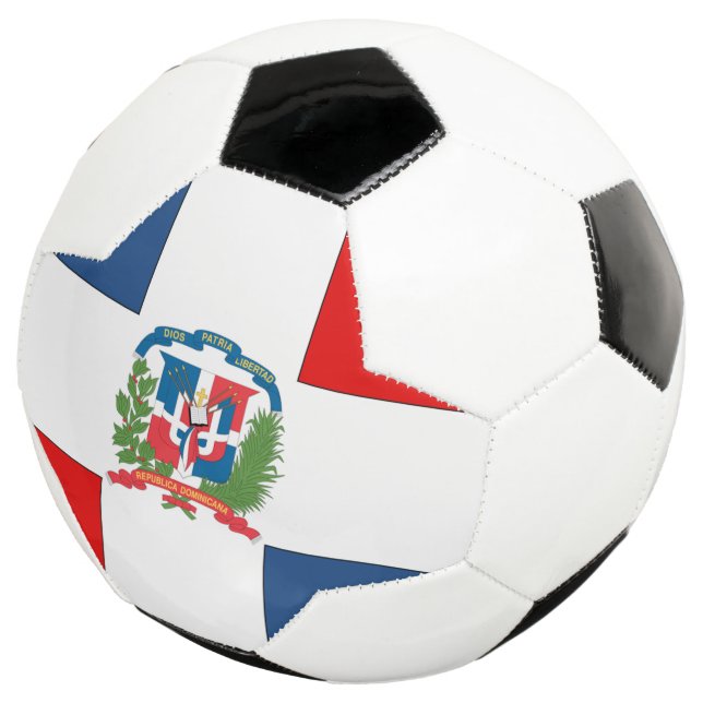 Balón De Fútbol Bandera de República Dominicana (Tres cuartos)