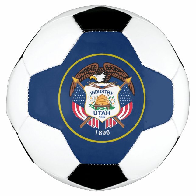 Balón De Fútbol Bandera de Utah (Anverso)