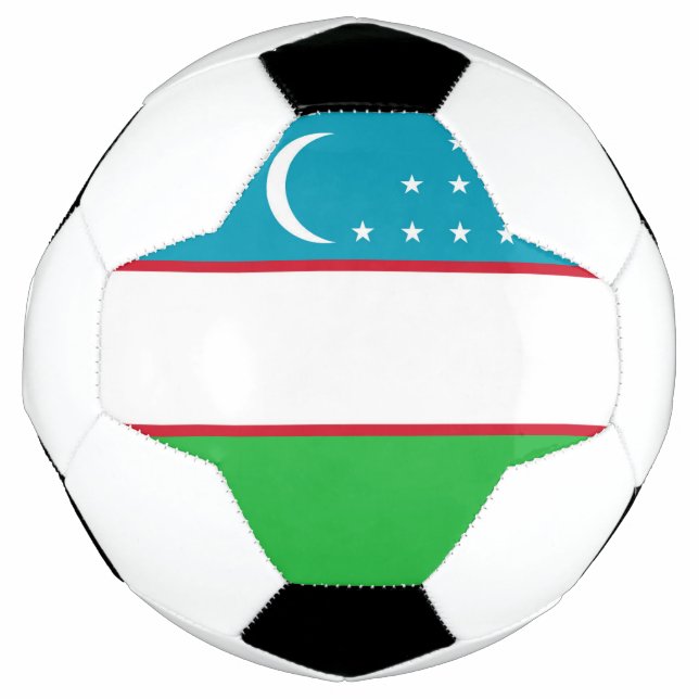 Balón De Fútbol Bandera de Uzbekistán (Anverso)