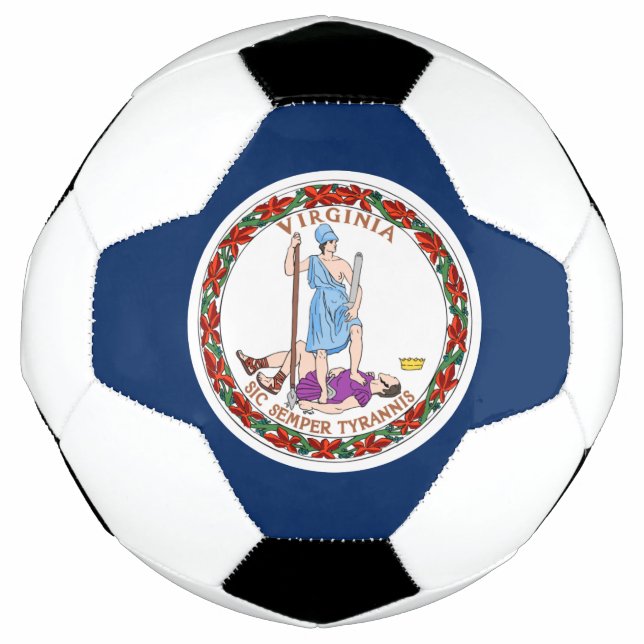 Balón De Fútbol Bandera de Virginia (Anverso)