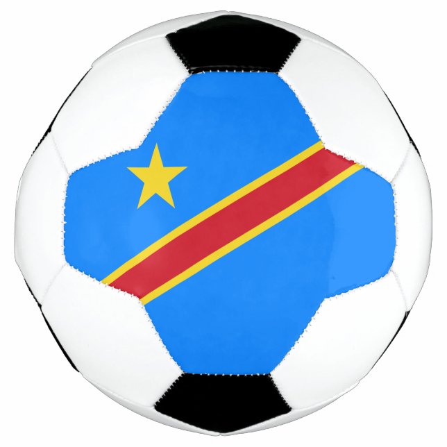 Balón De Fútbol Bandera del Congo Kinshasa (Anverso)