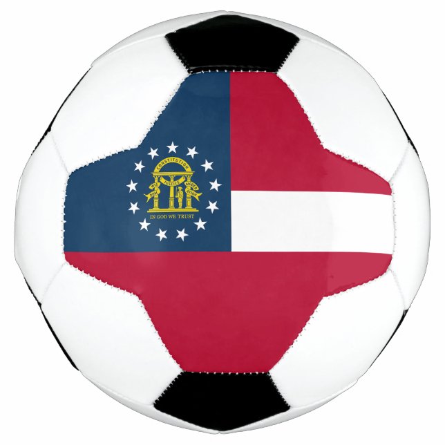 Balón De Fútbol Bandera del Estado de Georgia (Anverso)