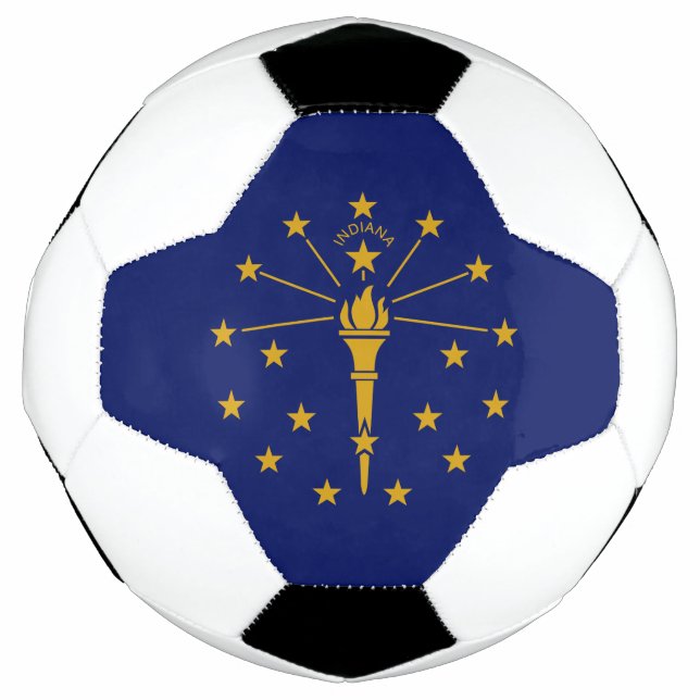 Balón De Fútbol Bandera del Estado de Indiana (Anverso)