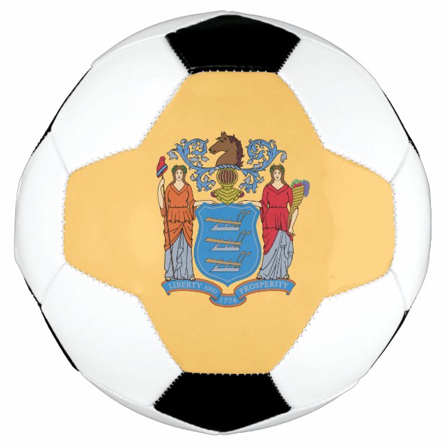 Balón De Fútbol Bandera del Estado de Nueva Jersey (Anverso)