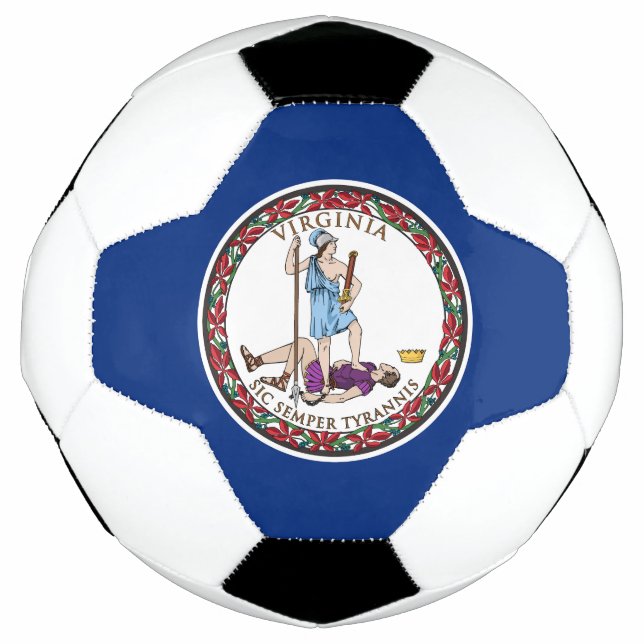 Balón De Fútbol Bandera del Estado de Virginia (Anverso)