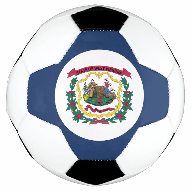 Balón De Fútbol Bandera del Estado de Virginia Occidental (Anverso)