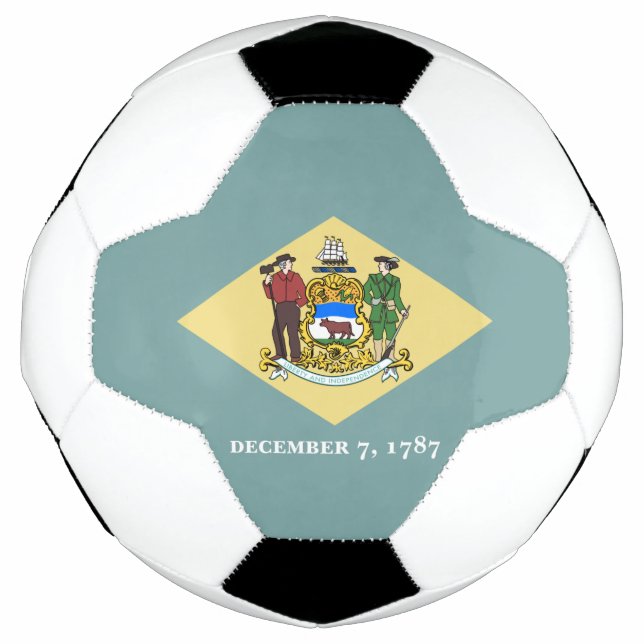 Balón De Fútbol Bandera del estado Delaware (Anverso)