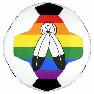 Balón De Fútbol bandera del orgullo de dos espíritus de SlipperyJo