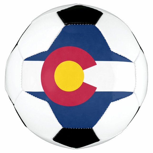 Balón De Fútbol Bandera Estatal de Colorado (Anverso)