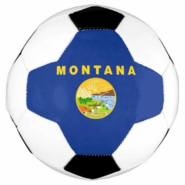 Balón De Fútbol Bandera Estatal de Montana (Anverso)