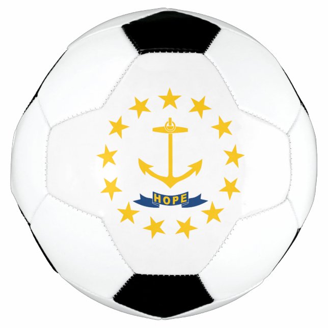 Balón De Fútbol Bandera estatal de Rhode Island (Anverso)