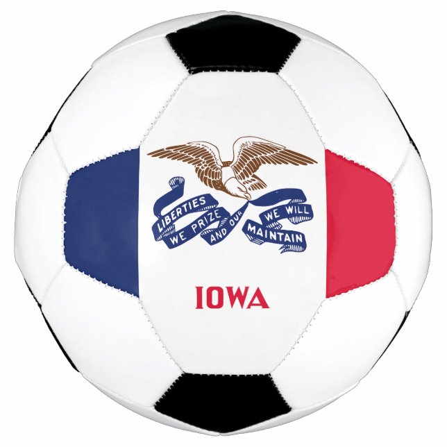 Balón De Fútbol Bandera Estatal Iowa (Anverso)