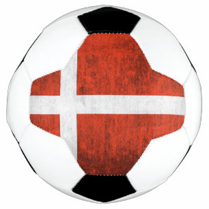 Balón De Fútbol Bandera Grunge De Dinamarca