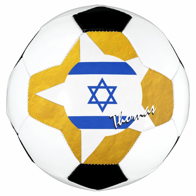 Balón De Fútbol Bandera israelí de fútbol y oro (Anverso)