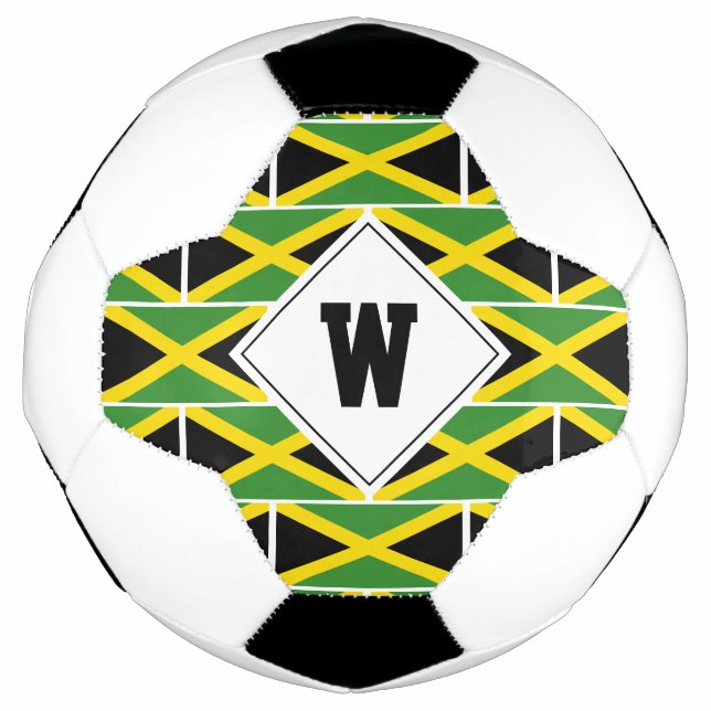 Balón De Fútbol Bandera Patriótica del Monograma de JAMAICA (Anverso)