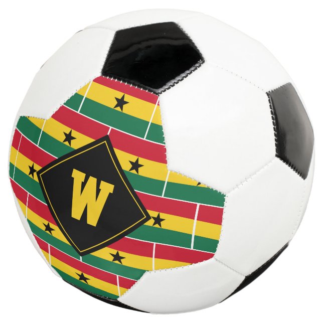 Balón De Fútbol Bandera Patriótica Monograma GHANA (Tres cuartos)