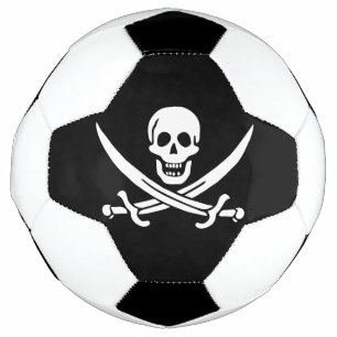Balón De Fútbol Bandera Pirata Calavera Espadas Cruzadas