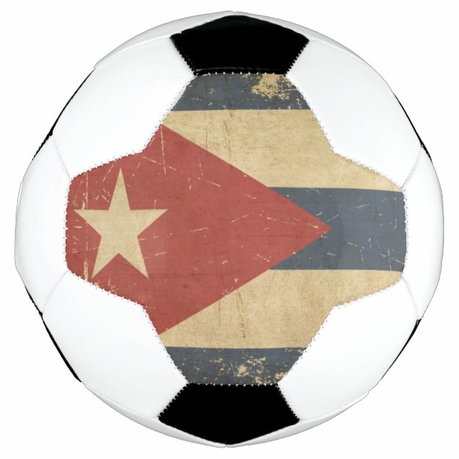 Balón De Fútbol Bandera plana de la edad cubana (Anverso)