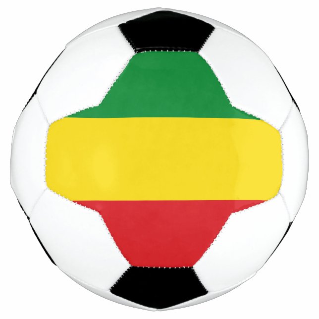 Balón De Fútbol Bandera rastafariana rasta etíope (Anverso)