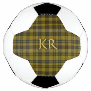 Balón De Fútbol Barclay Tartán con sus iniciales, Scottish Plaid