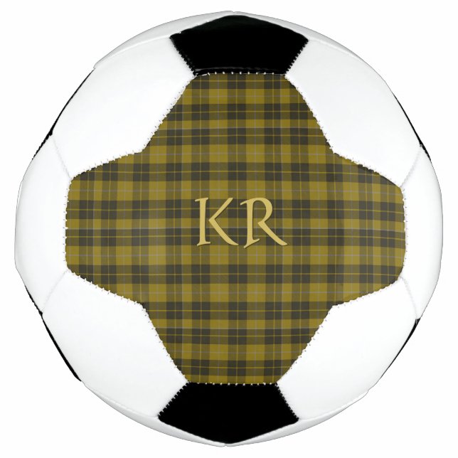 Balón De Fútbol Barclay Tartán con sus iniciales, Scottish Plaid (Anverso)
