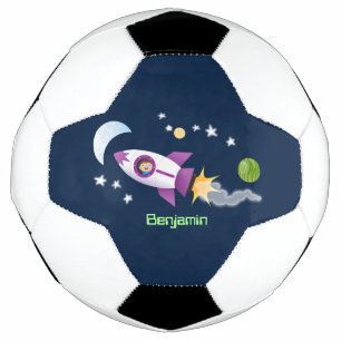 Balón De Fútbol Barco de cohetes en ilustracion de personalizado e