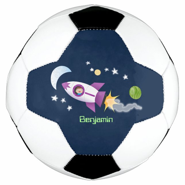 Balón De Fútbol Barco de cohetes en ilustracion de personalizado e (Anverso)
