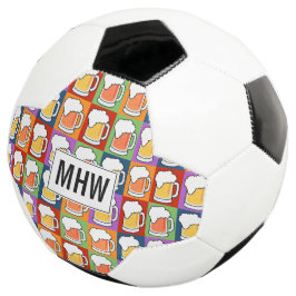 Balón De Fútbol BeER Pop Art personalizado monograma baloncesto de