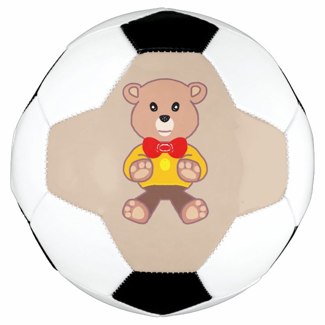 Balón De Fútbol Beige Cute Bowtie Teddy Bear (Anverso)