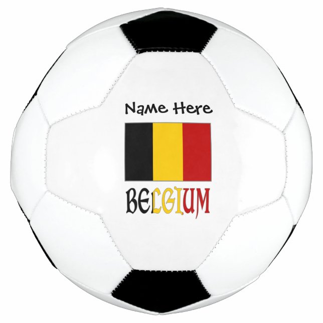 Balón De Fútbol Bélgica y la bandera belga personalizada (Anverso)