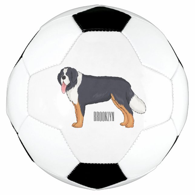 Balón De Fútbol Bernese mountain dog cartoon illustration (Anverso)