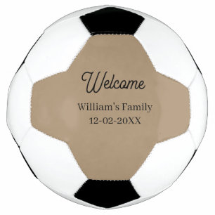 Balón De Fútbol Bienvenida a casa agregar nombre de familia inaugu