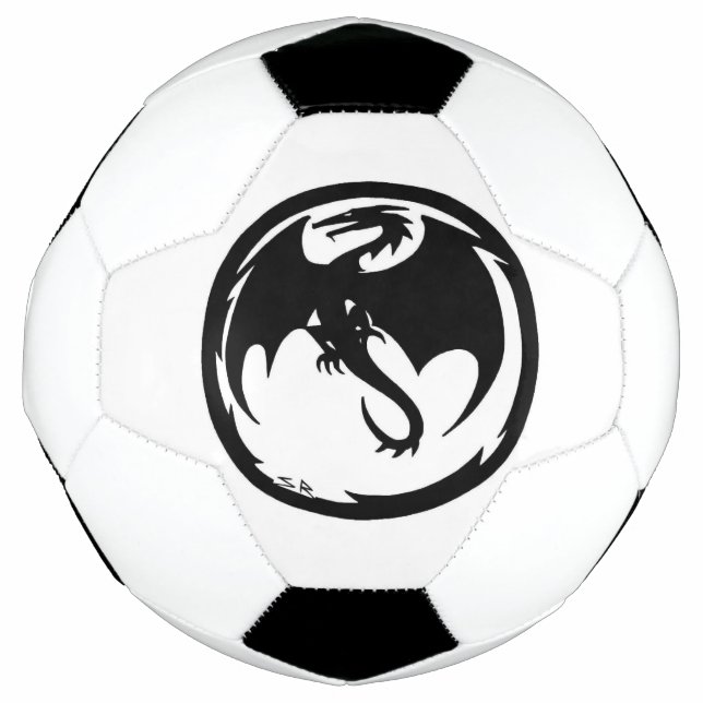 Balón de fútbol blanco del Dragón Negro (Anverso)
