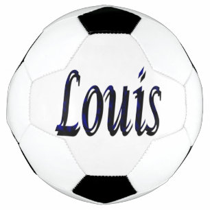 Balón De Fútbol Blue And Black Louis Name, Soccerball