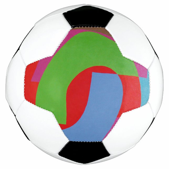 Balón De Fútbol Blue and Green Geometric Pattern Soccer Ball (Anverso)