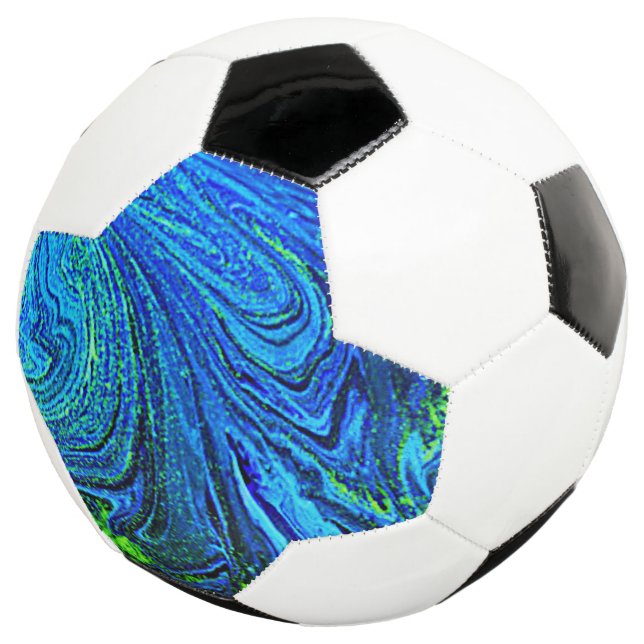 Balón De Fútbol Blue Green Abstract Soccer Ball (Tres cuartos)