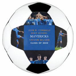 Balón De Fútbol Blue High School Senior 4 Foto Guay Personalizada