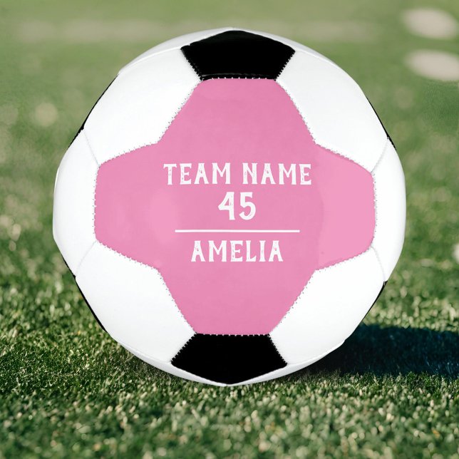 Balón De Fútbol Bola de fútbol personalizado Chica rosa con número (Subido por el creador)