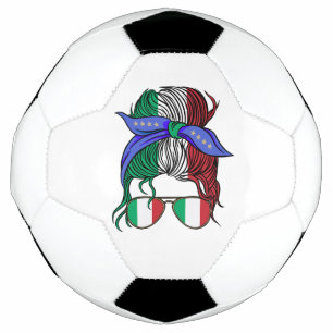 Balón De Fútbol Bollo desordenado de Italia con bandera italiana