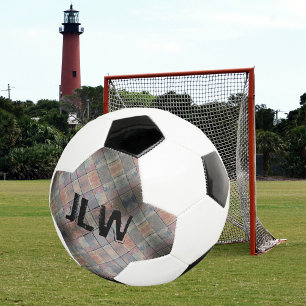 Balón De Fútbol Bolsa de Fútbol de Ladrillo Gris a cuadros