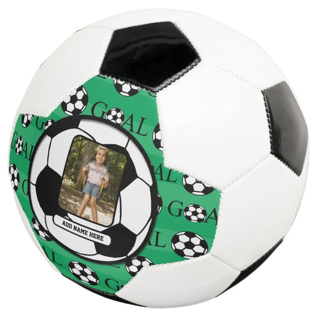 Balón De Fútbol Bolsa de fútbol de nombre y foto personalizada (Tres cuartos)
