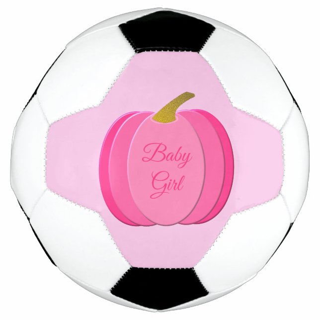 Balón De Fútbol Bonito Bebé Rosa Bebé Calabaza Personalizado (Anverso)