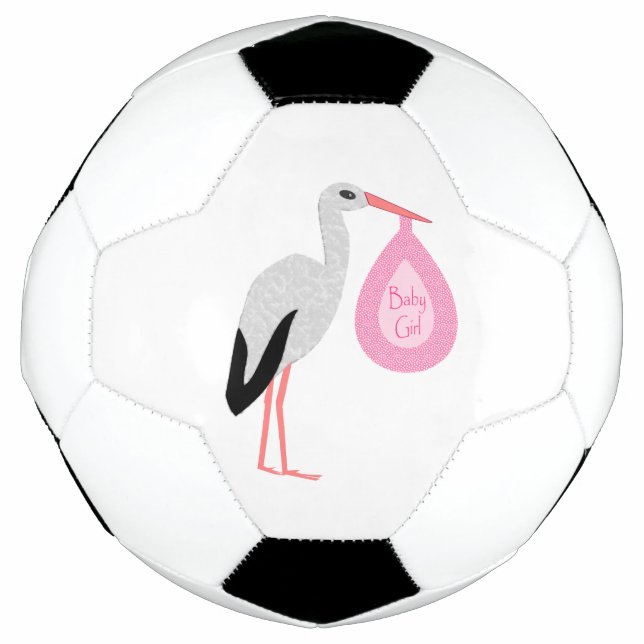 Balón De Fútbol Bonito Bebé Rosa Stork (Anverso)
