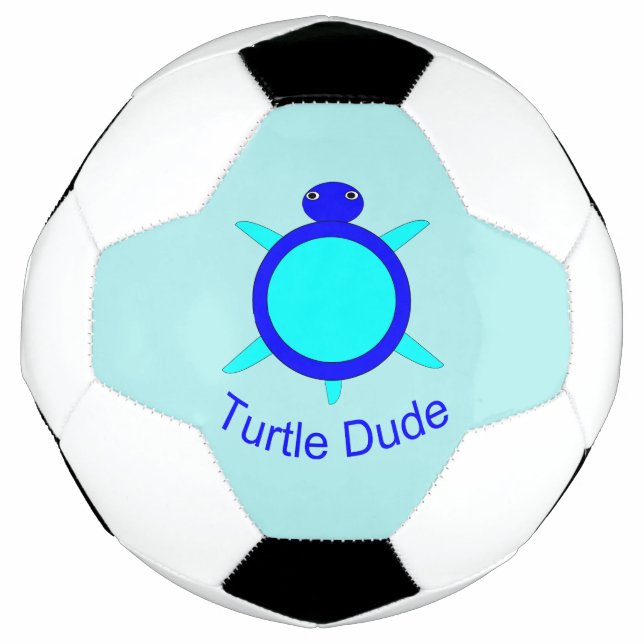 Balón De Fútbol Bright Blue Turtle Dude Soccer Ball (Anverso)