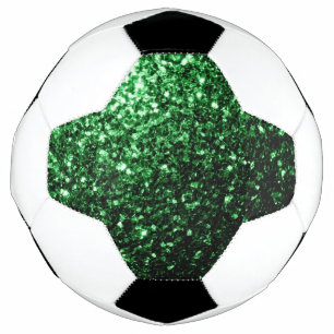 Balón De Fútbol Brillo de lentejuelas falso verde oscuro