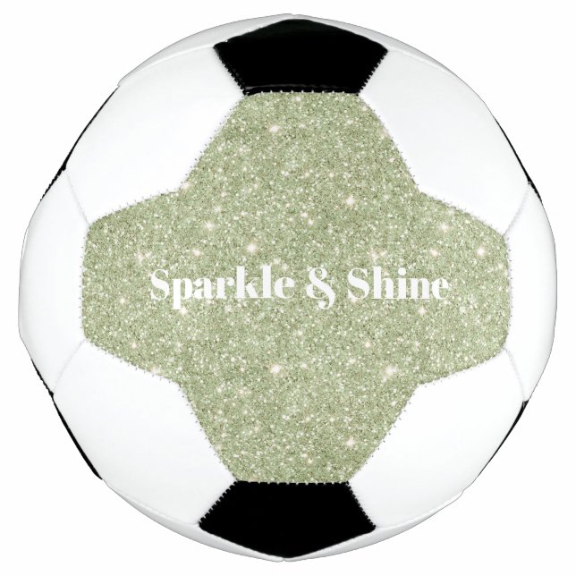 Balón De Fútbol Brillo Verde Reluciente (Anverso)