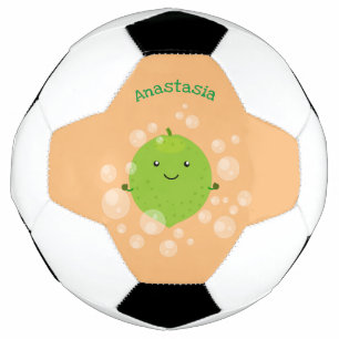 Balón De Fútbol Burbujas de cal verde suave ilustracion personaliz